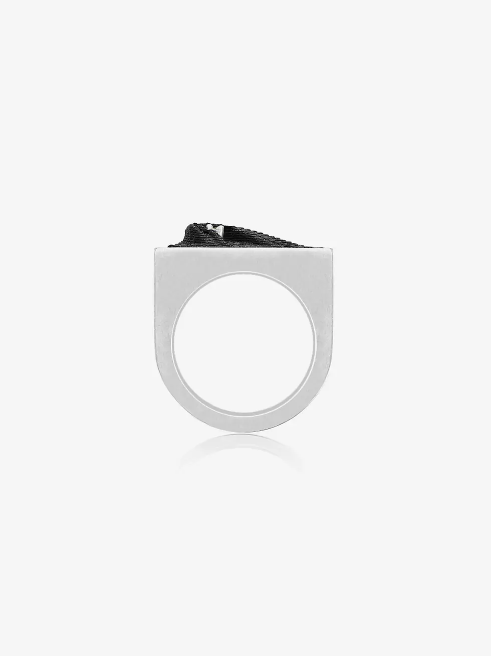 Thumbnail: Round Diamond Carbon Fiber Statement Narrow Band Ring