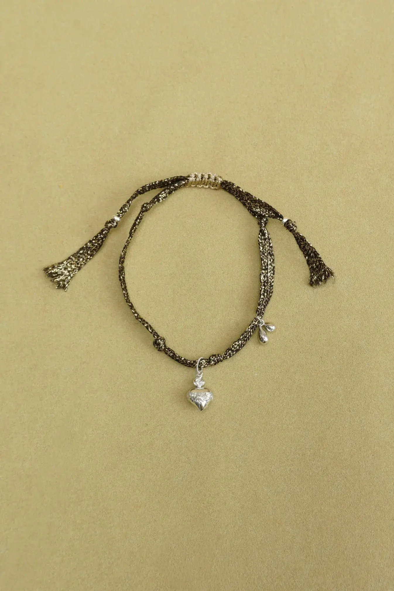 ROSE FLAME HEART BRAIDED BRACELET
