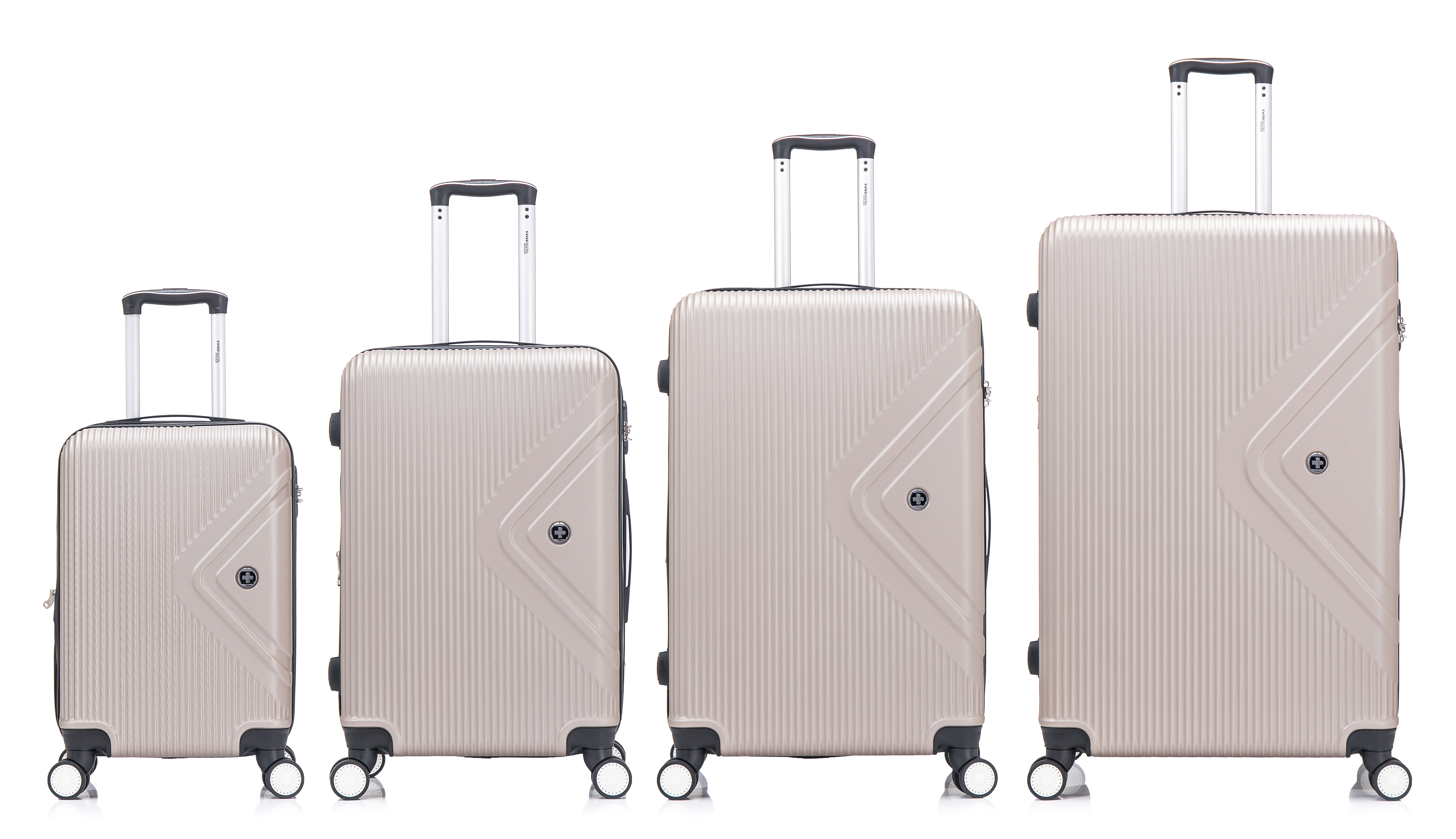 סט מזוודות בצבע שמנת מדגם סוויס דיגיטל 4 יחידות