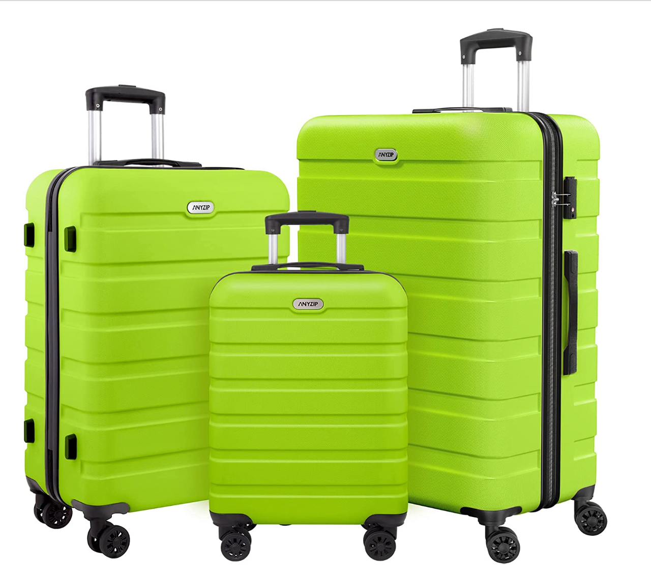 ירוק סט מזוודות זול abs