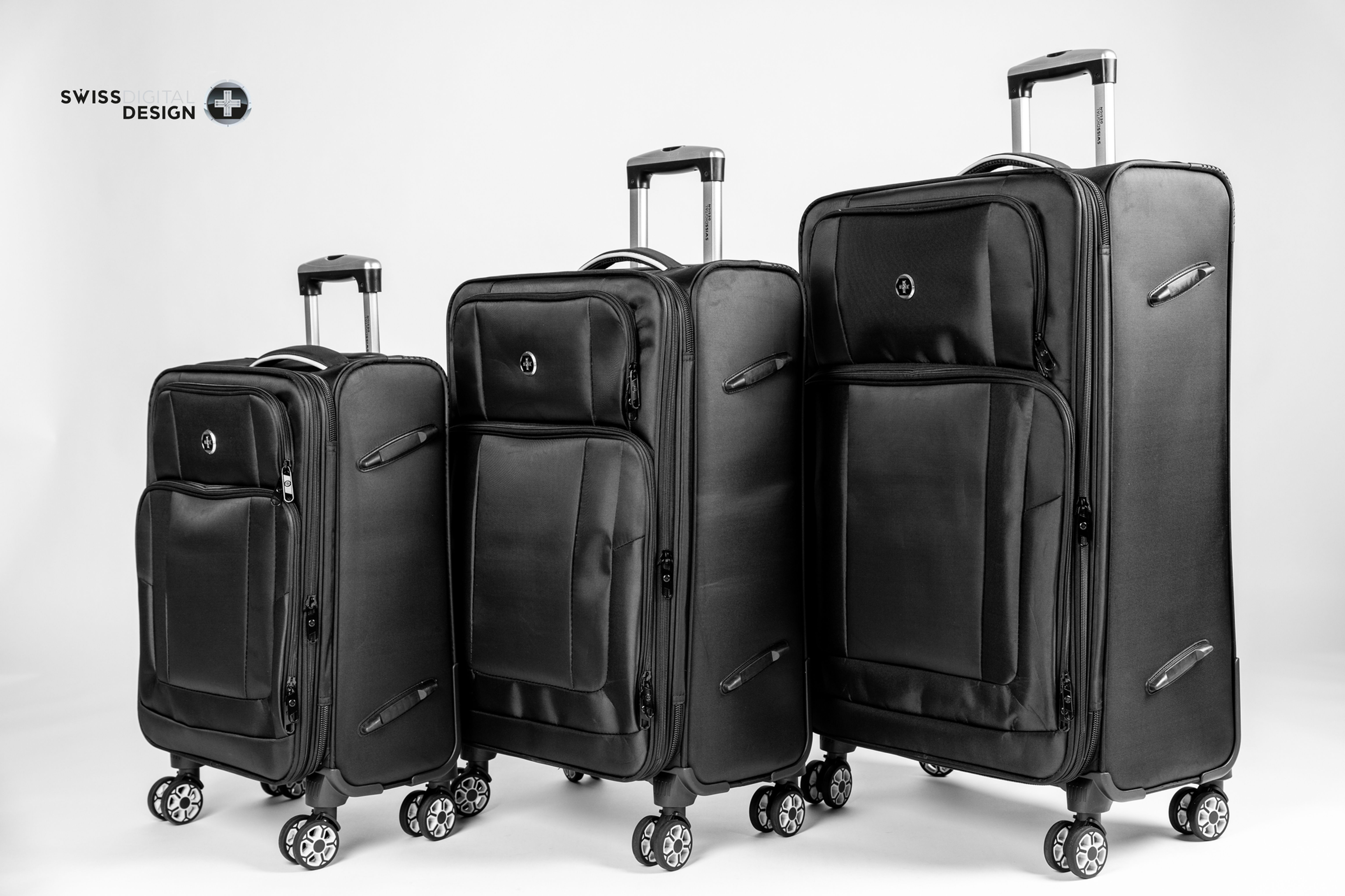 סט מזוודות שחור שילד