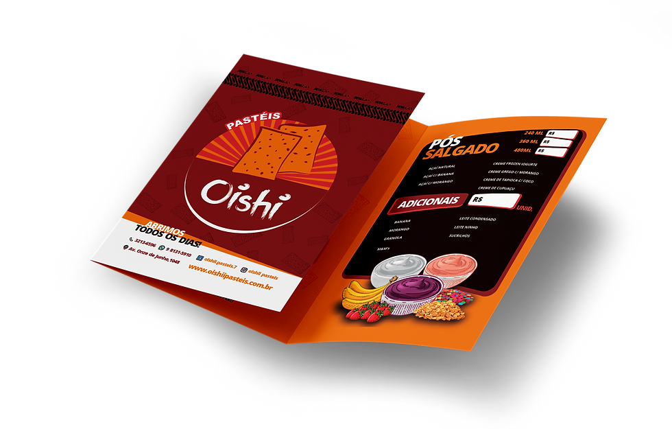 Branding display do flyer Oishi
