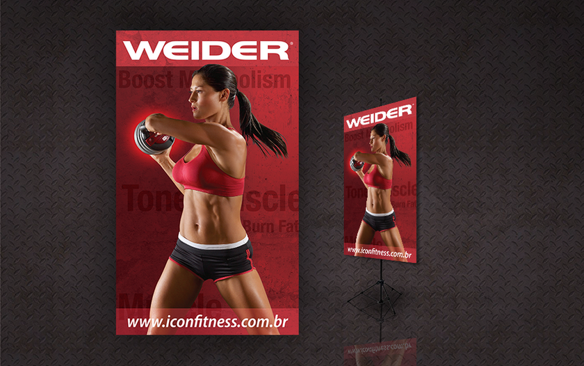 Design de banner da Weider para a ICON Health & Fitness