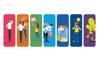 Ilustrações diversas para E-book - Dinheiro não dá em árvore