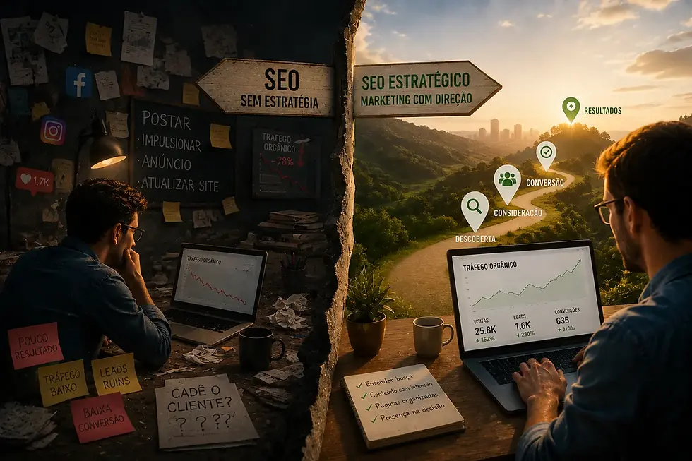 Entenda como uma agência de marketing usa SEO com estratégia, conectando busca, conteúdo e marketing digital para atrair tráfego qualificado, autoridade e leads melhores.