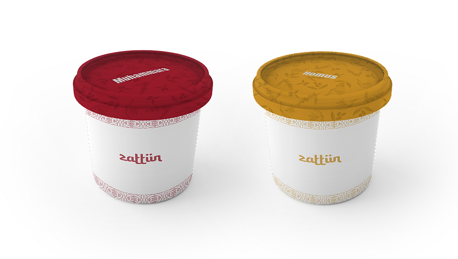 Design de embalagem para homus e muhammara - Zattun