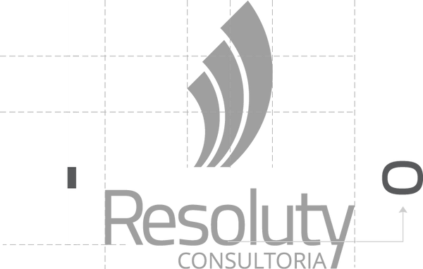Grade de contrução da logomarca Resoluty - versão vertical