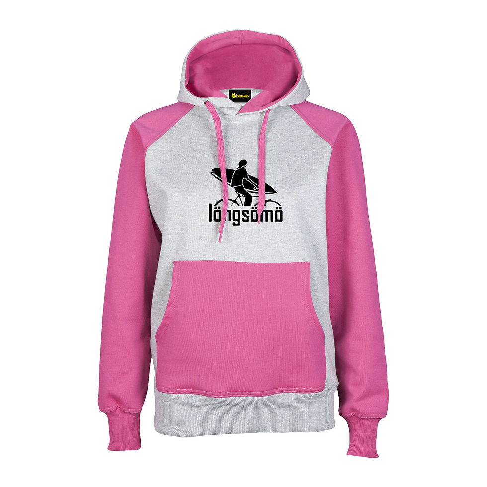Miniatura: Sudadera Chica LongSomo Bicolor Rosa/Gris Claro Logo Horizontal