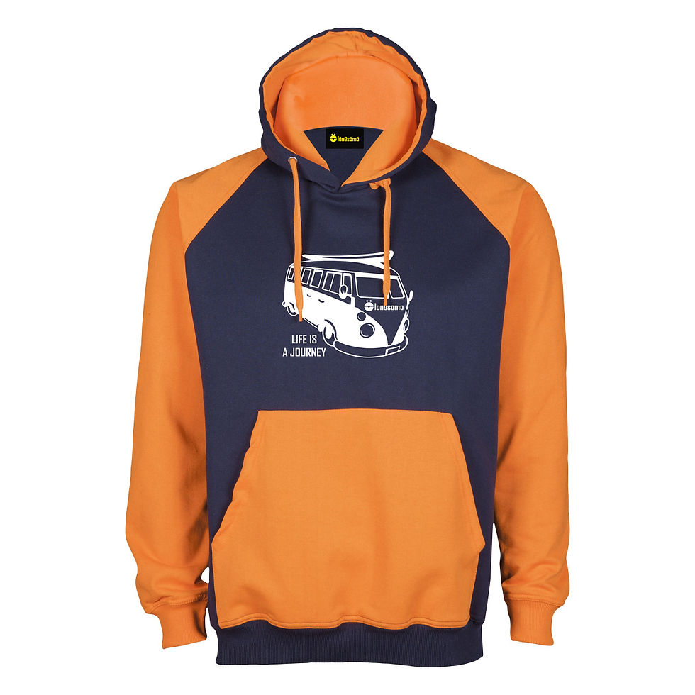 Miniatura: Sudadera LongSomo Bicolor Naranja/Azul Oscuro Furgoneta