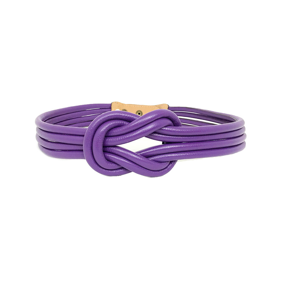 Miniatura: Cinto Feminino de Couro Roxo Nó