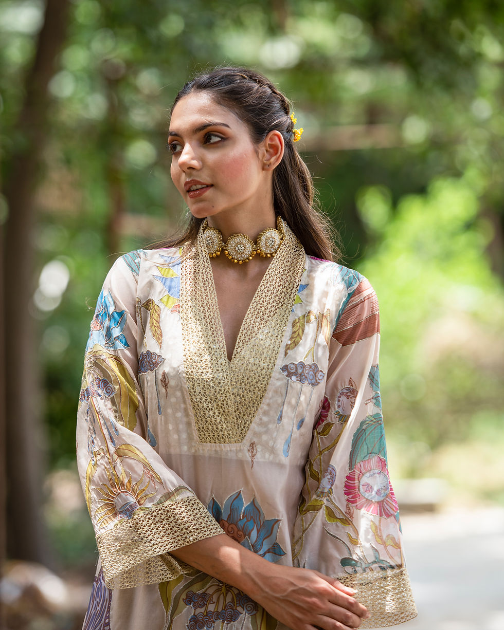 Thumbnail: Herbology Organza Kurta Set