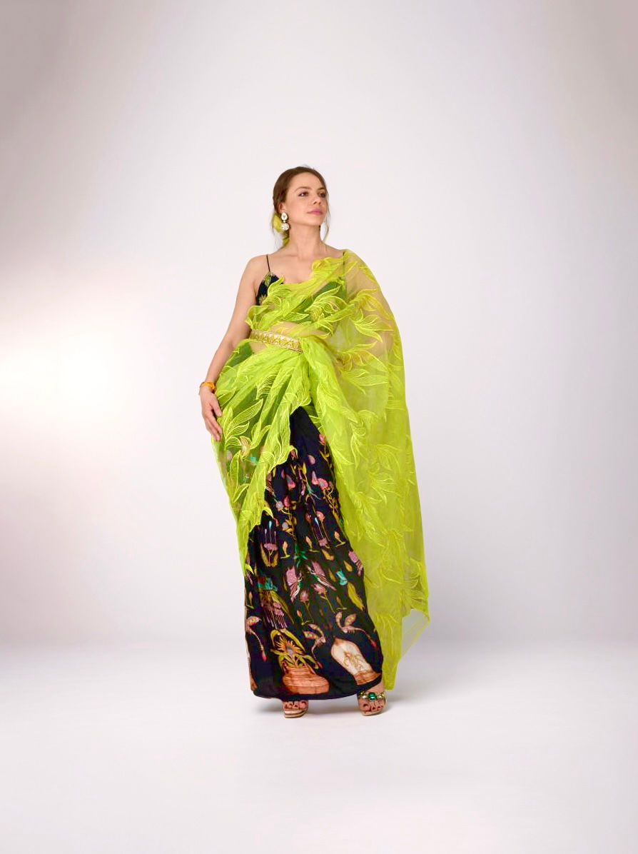 Thumbnail: Peridot Organza Saree