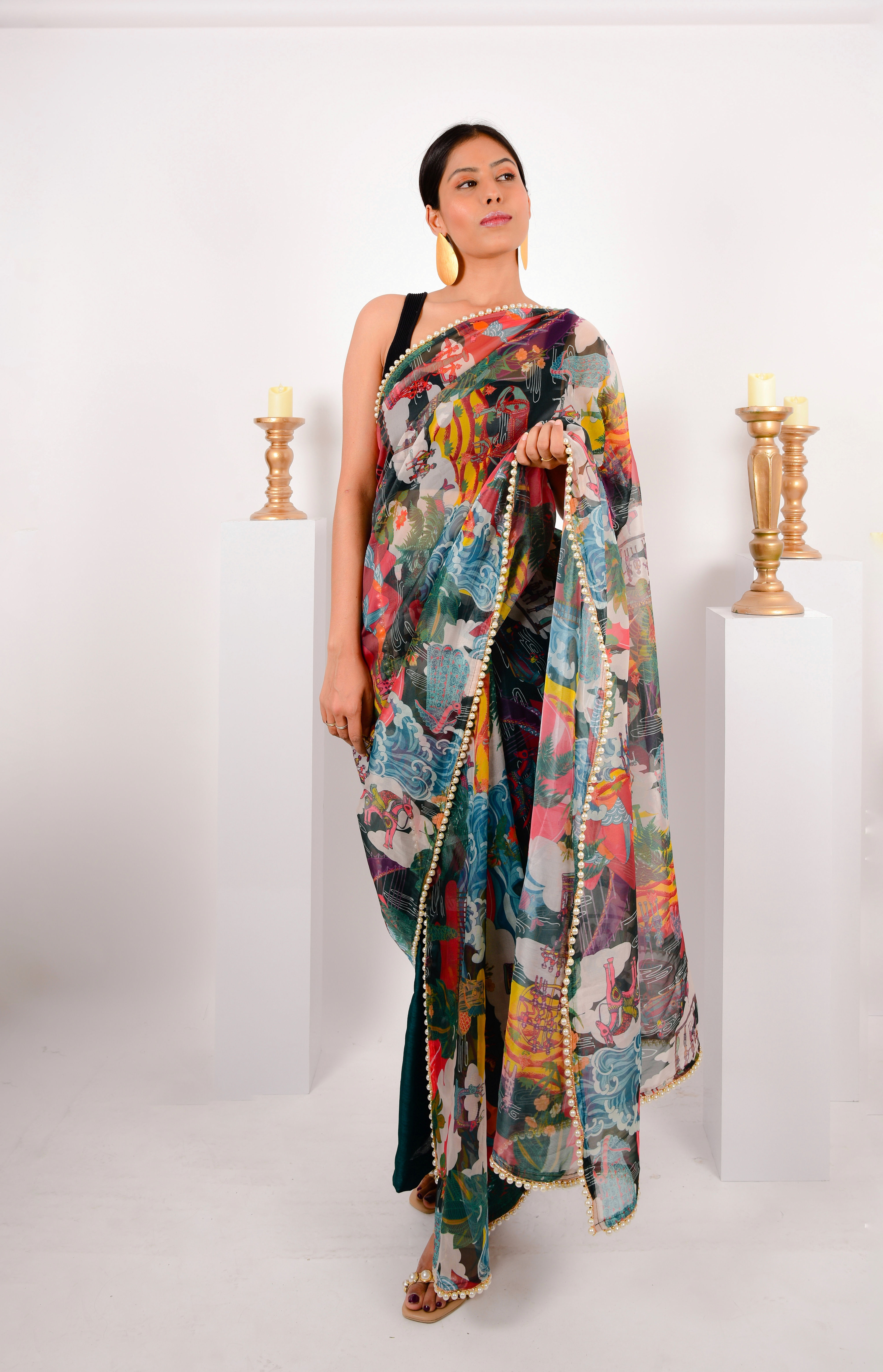 Ektaal Saree in Organza