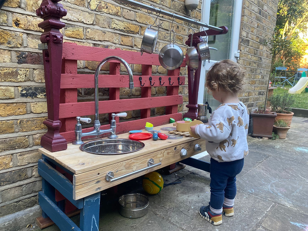Playing in a mud kitchen