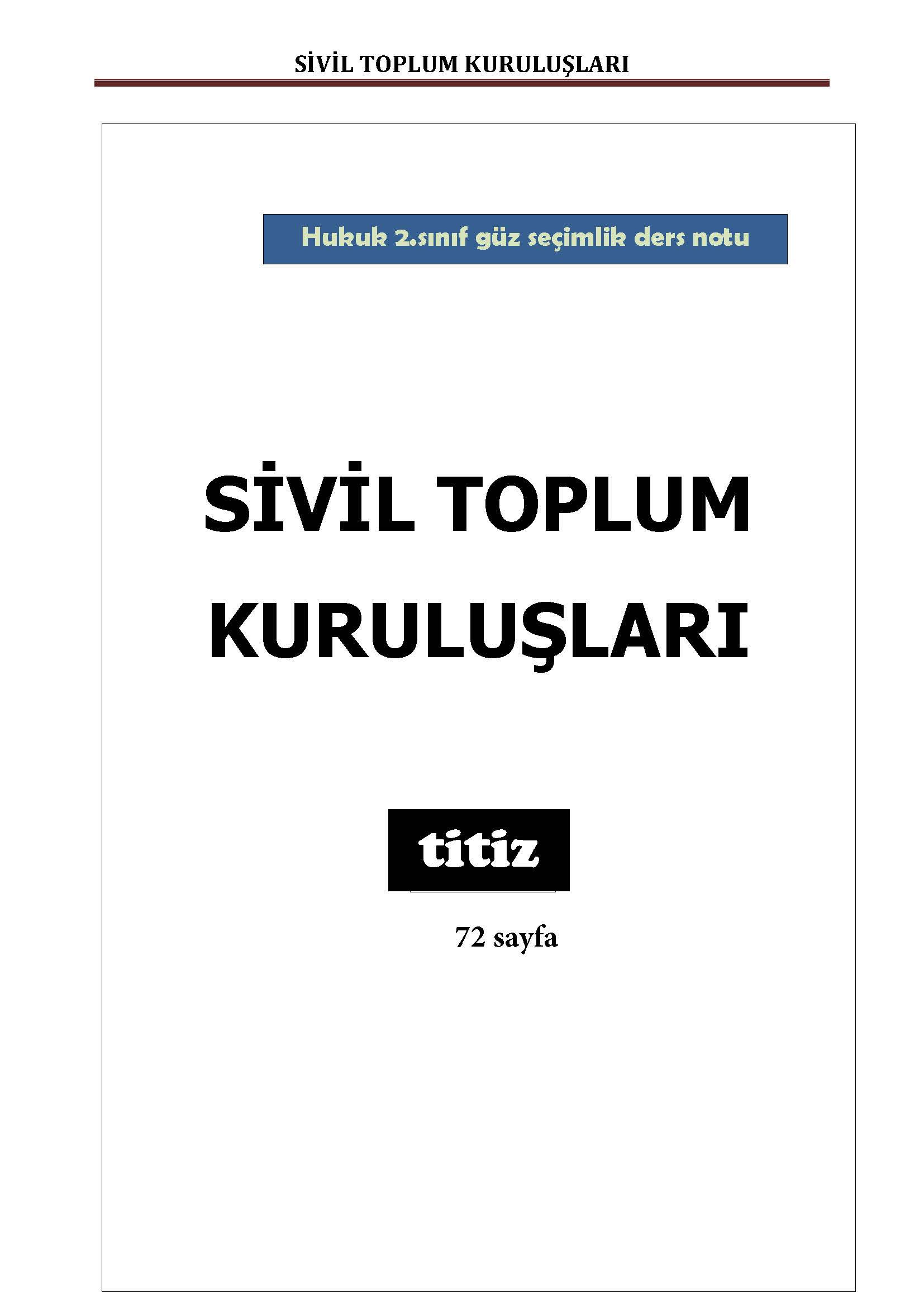 SİVİL TOPLUM KURULUŞLARI