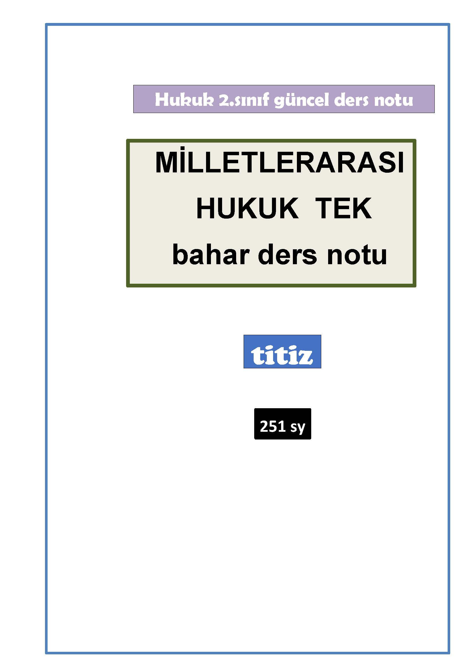 MİLLETLER TEK BAHAR DERS NOTU