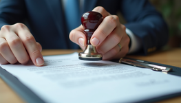 Man attesting the documents
