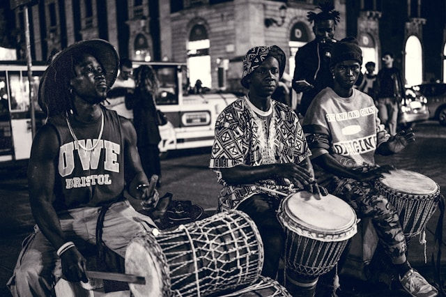 A group of black drummers