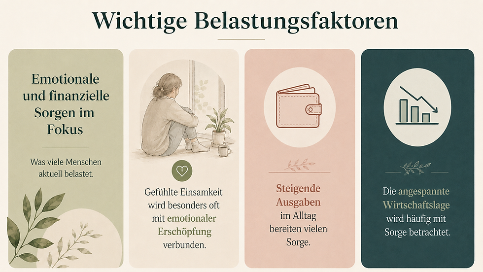 Häufige Belastungsfaktoren bei Stress.