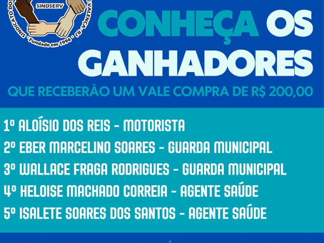Cartões de Vale compras: sorteados de agosto!