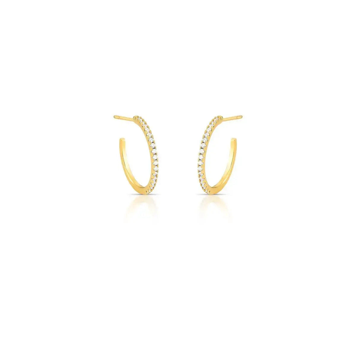 BRINCO MEIA ARGOLA CRAVEJADA DE ZIRCONIAS
