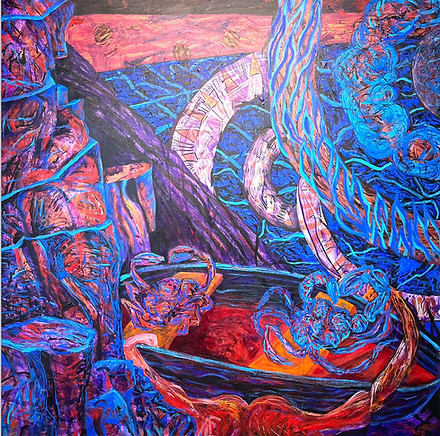 4 Black Crabs, 72X72, Acrylic on Cavas, 5_2022.jpeg