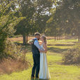 Bride and groom in golden hour taken by buckinghamshire wedding photographer