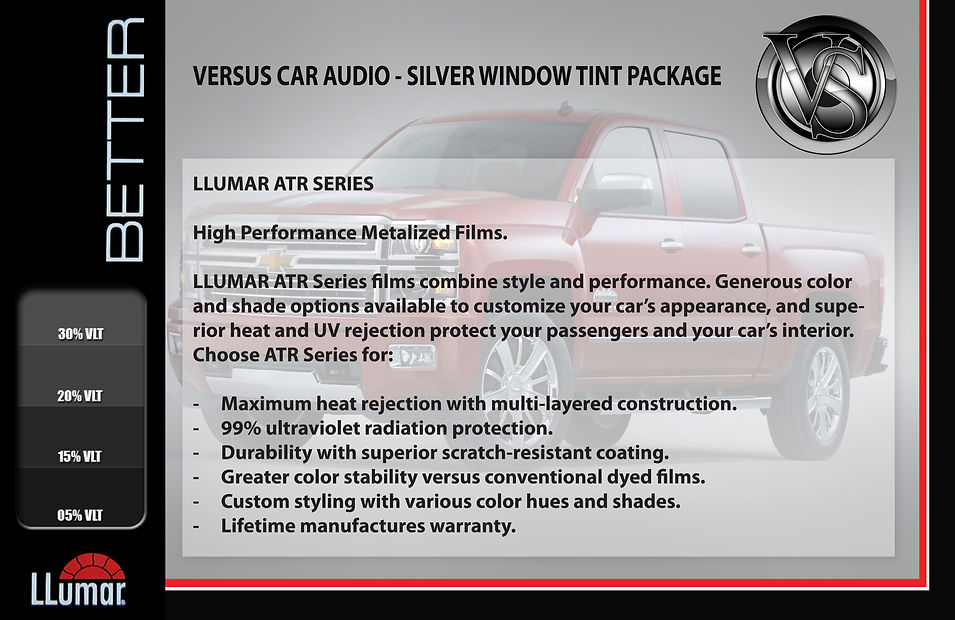 Versus Car Audio Silver Window Tint Package