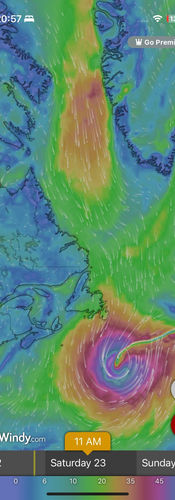 Hurricane Erin approached Newfoundland