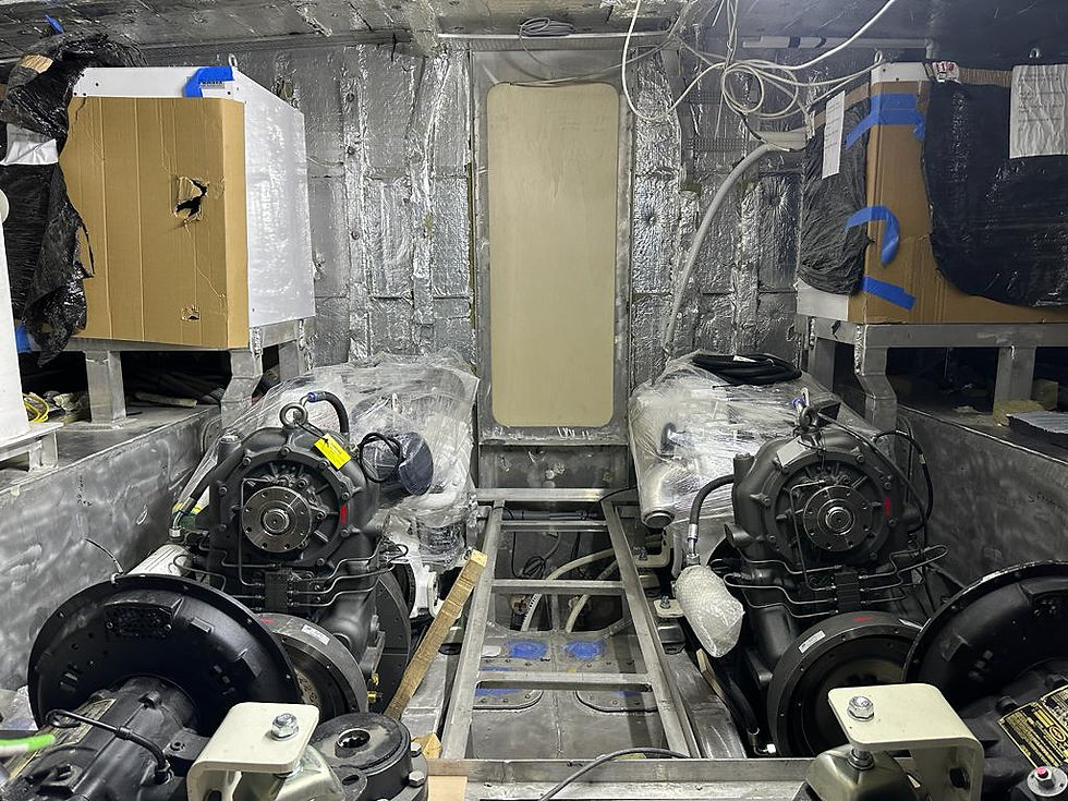 Yacht Engines and Cabins Get Installed