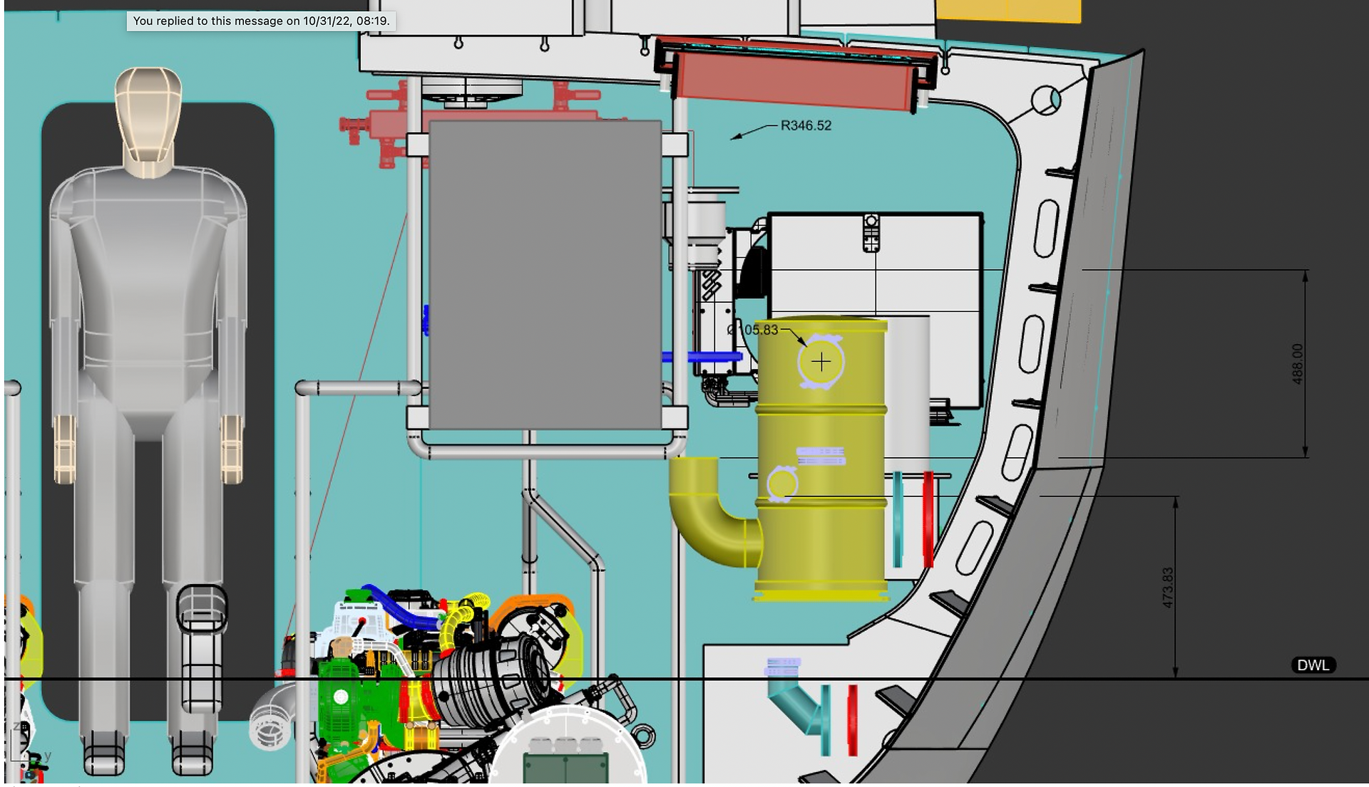 Water exhaust system diagram
