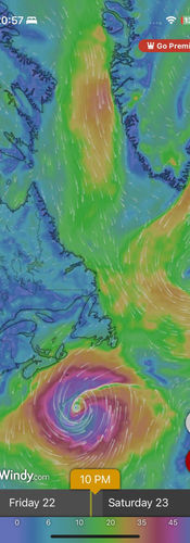 Hurricane Erin approached Newfoundland