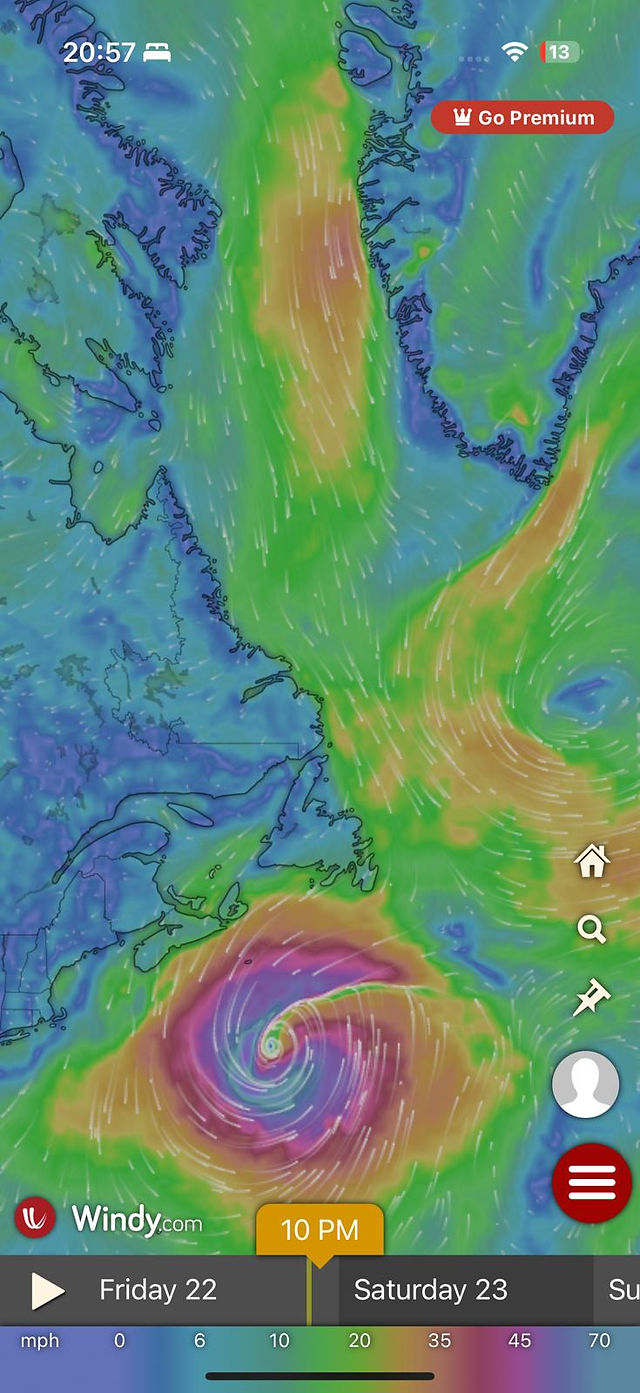 Hurricane Erin approached Newfoundland