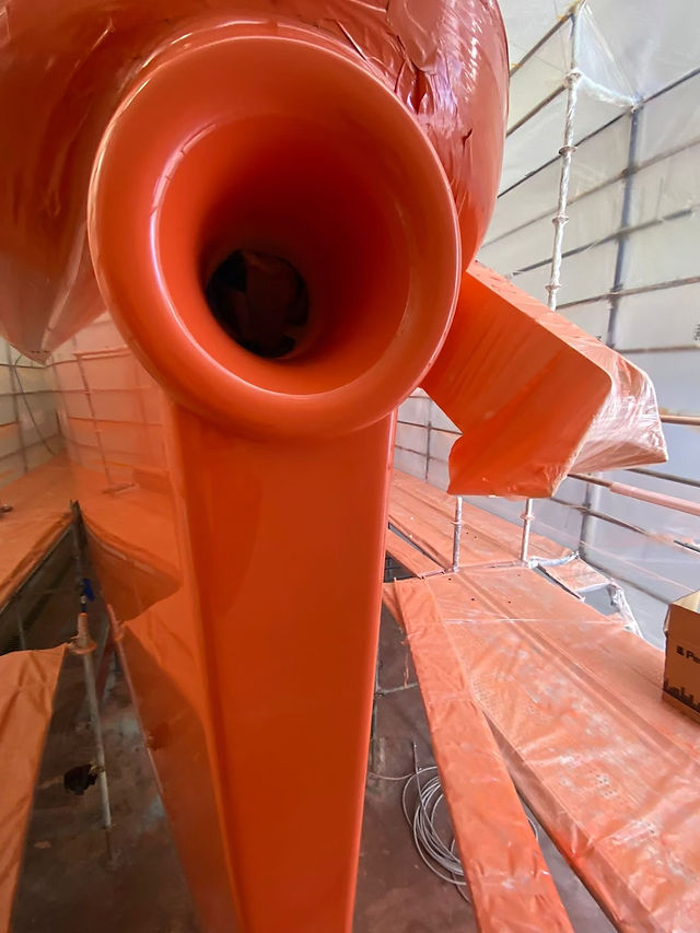 Anchor position on an Explorer Yacht