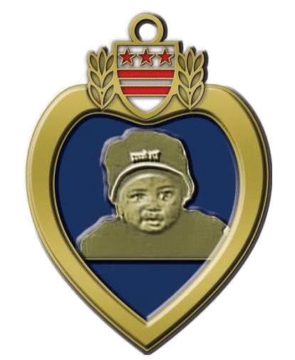 The **Blue Heart Medal**, created by **Jacqueline Boatwright**, is awarded to families whose children are injured in daycare.