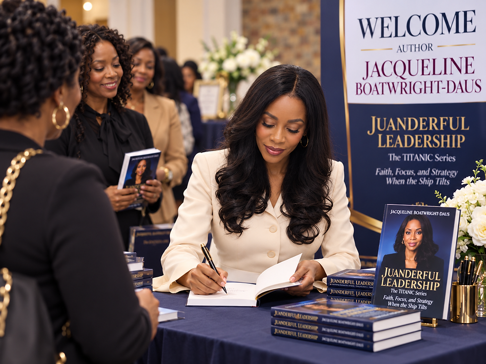 Jacqueline Boatwright-Daus signing books at a What Season Are You In author event