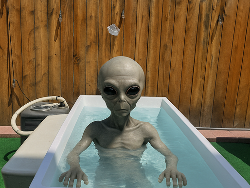 alien in the cold plunge