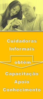 Filha cuidadora acariciando pai idoso, a ilustrar que as Cuidadoras Informais obtêm capacitação, apoio e conhecimento no programa Cuida-te