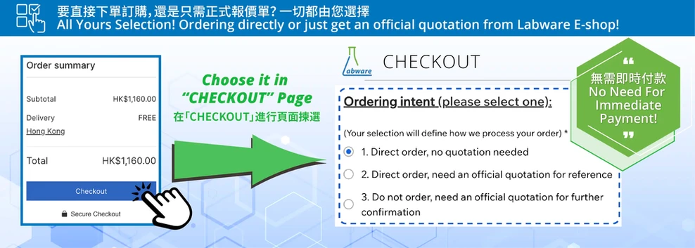 All Yours Selection! Ordering directly or just get an official quotation from Labware E-shop!