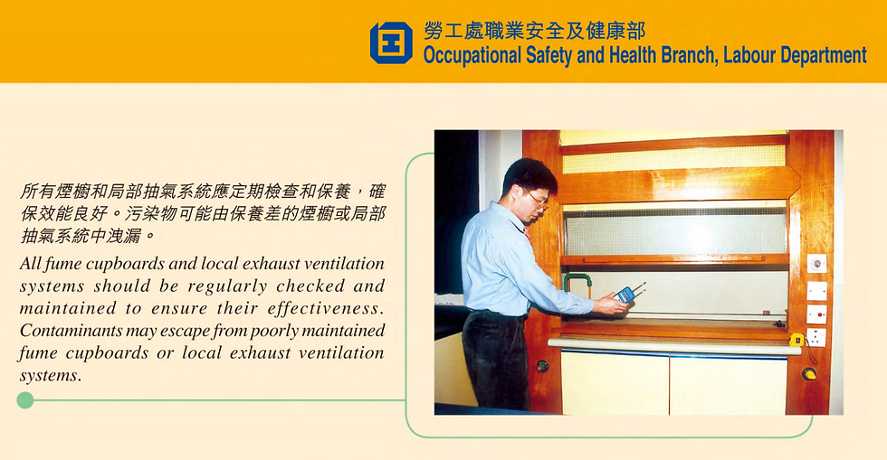 Occupational Safety and Health in Schools - Fume cupboards check