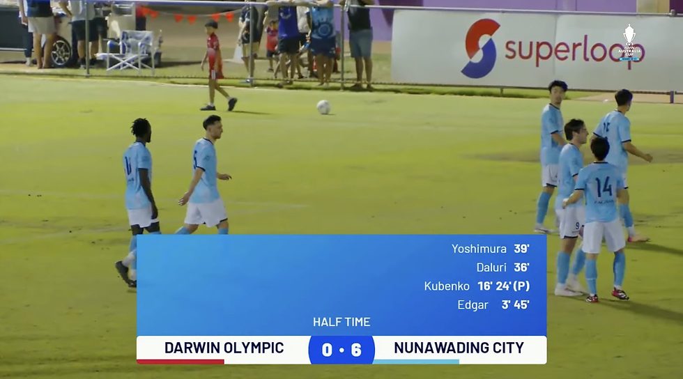 Nunawading City were up 6-0 at half-time (Image: X/@Leo_Puglisi6)