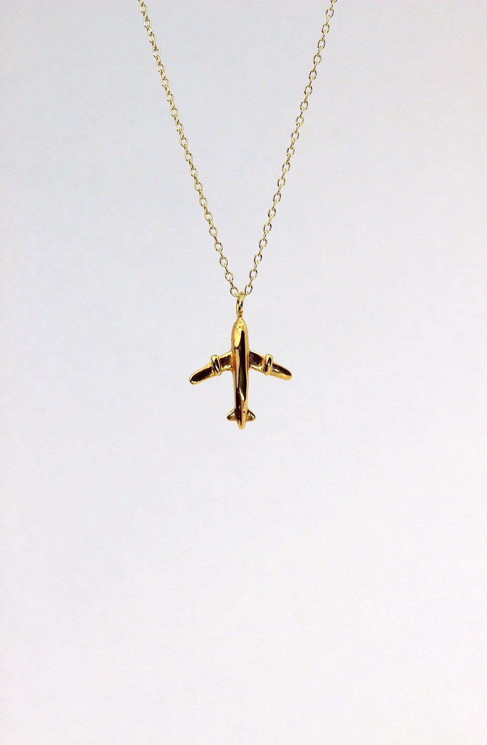 Thumbnail: gold jewelry jet plane necklace, charm jewelry, silver and gold-vermeil present for her.
