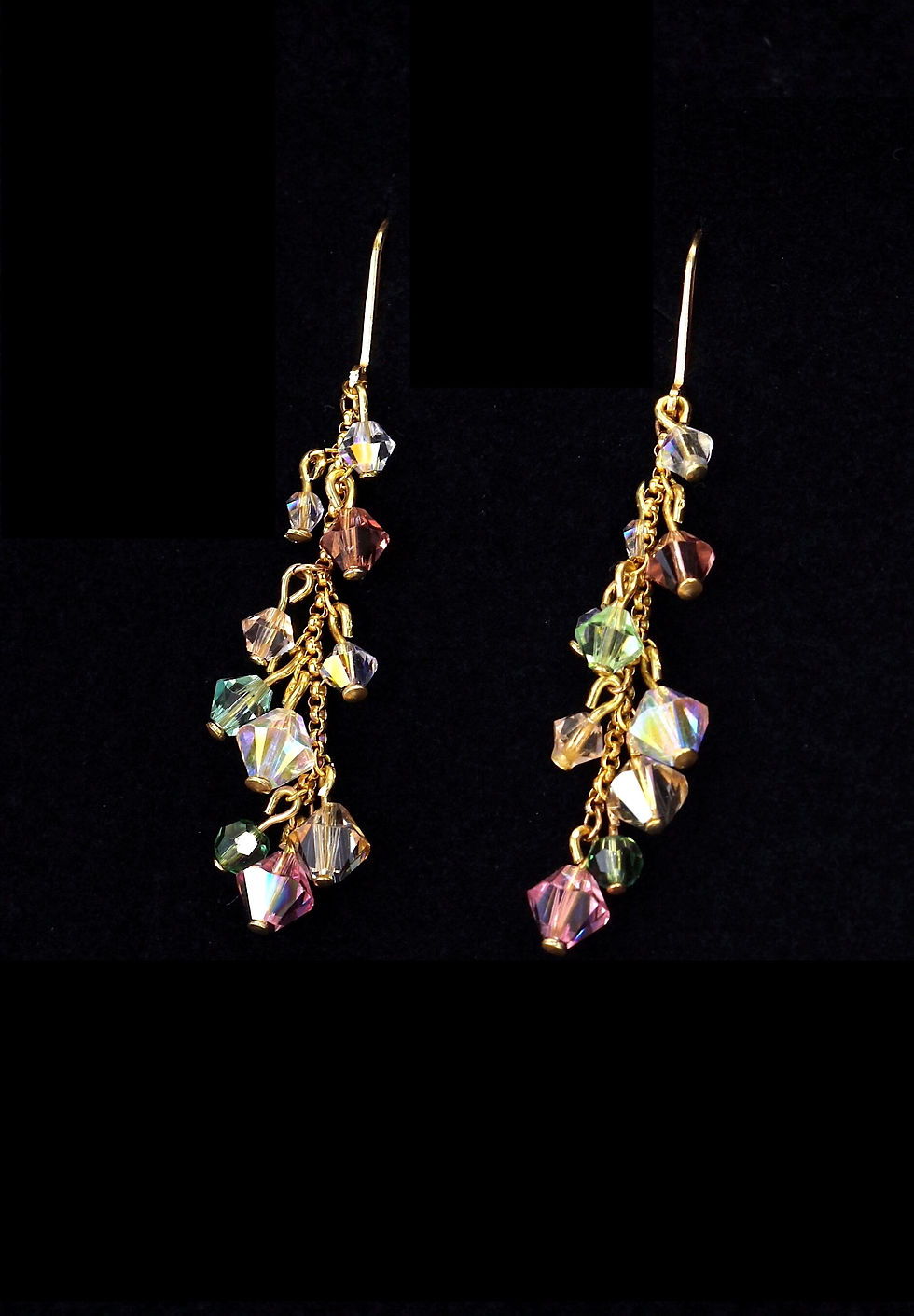 Thumbnail: gold jewelry pastel color Swarovski earrings, silver and gold-vermeil present for her.