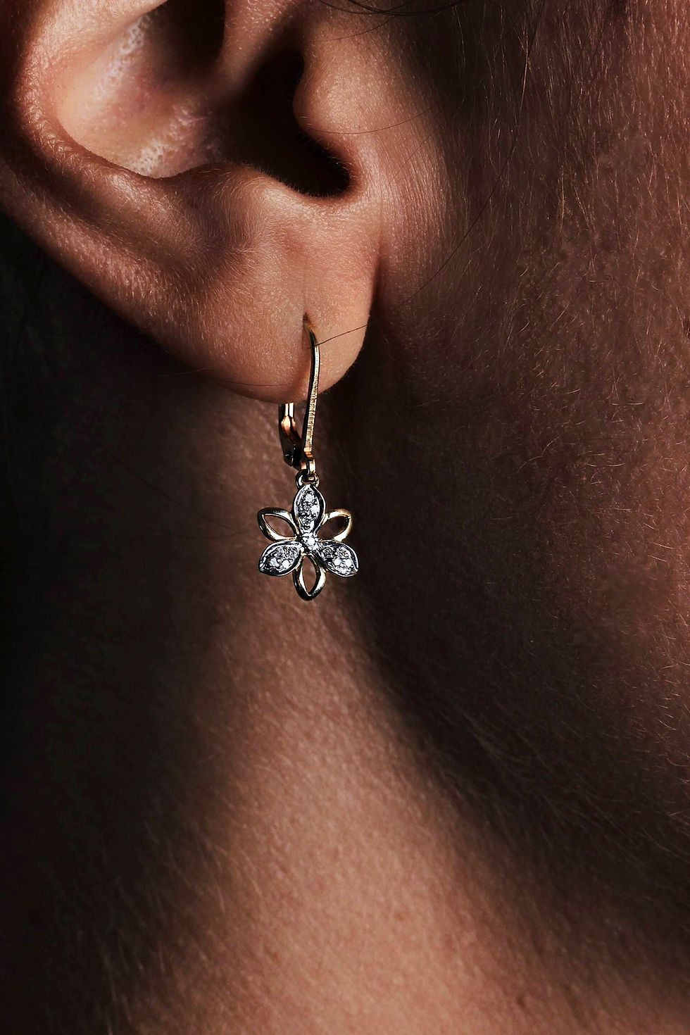 Lilly Charm Flower Earrings fine jewelry diamonds gold gift for her