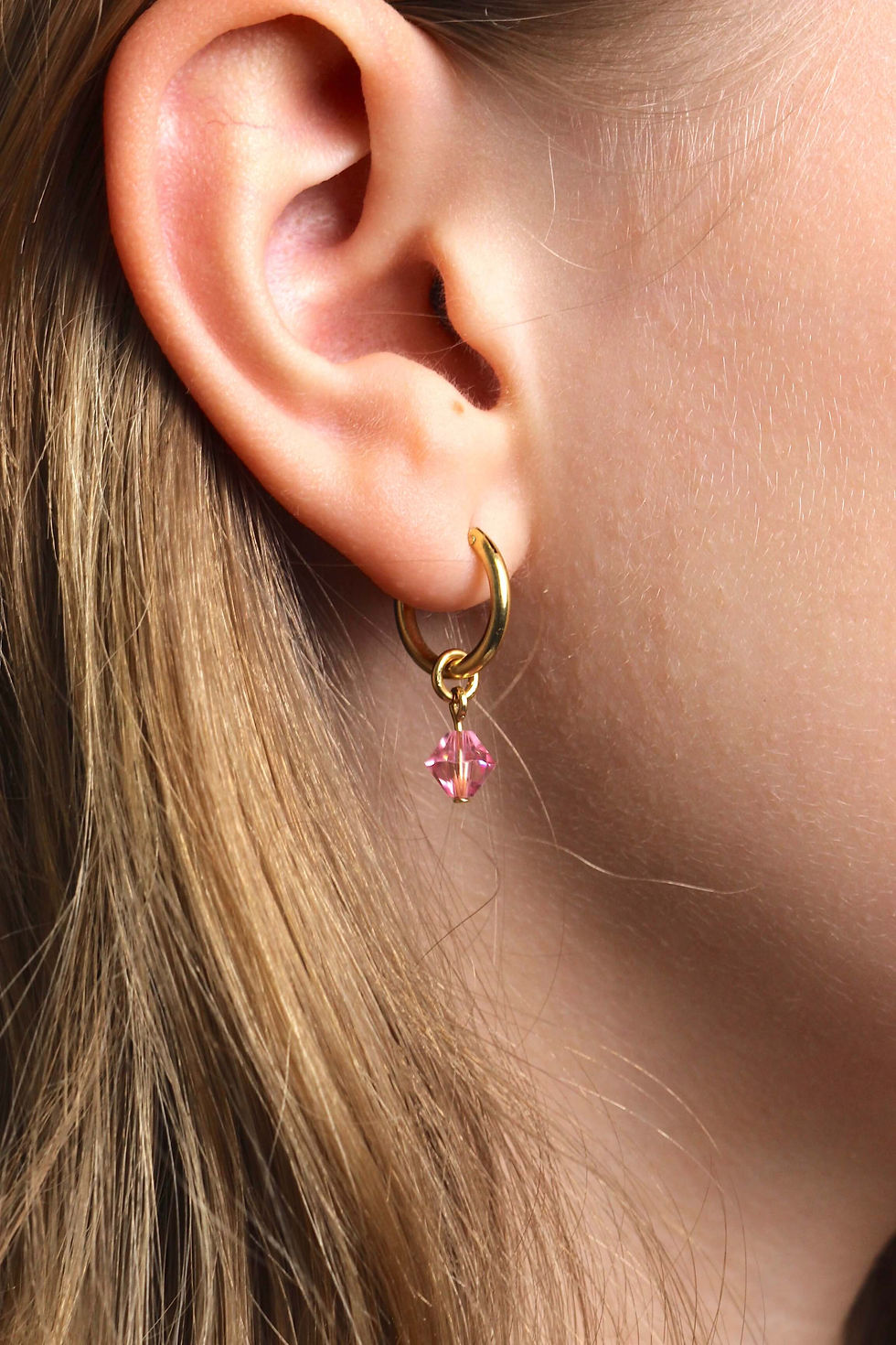 Thumbnail: gold jewelry pink pikon Swarovski earrings, silver and gold-vermeil present for her.