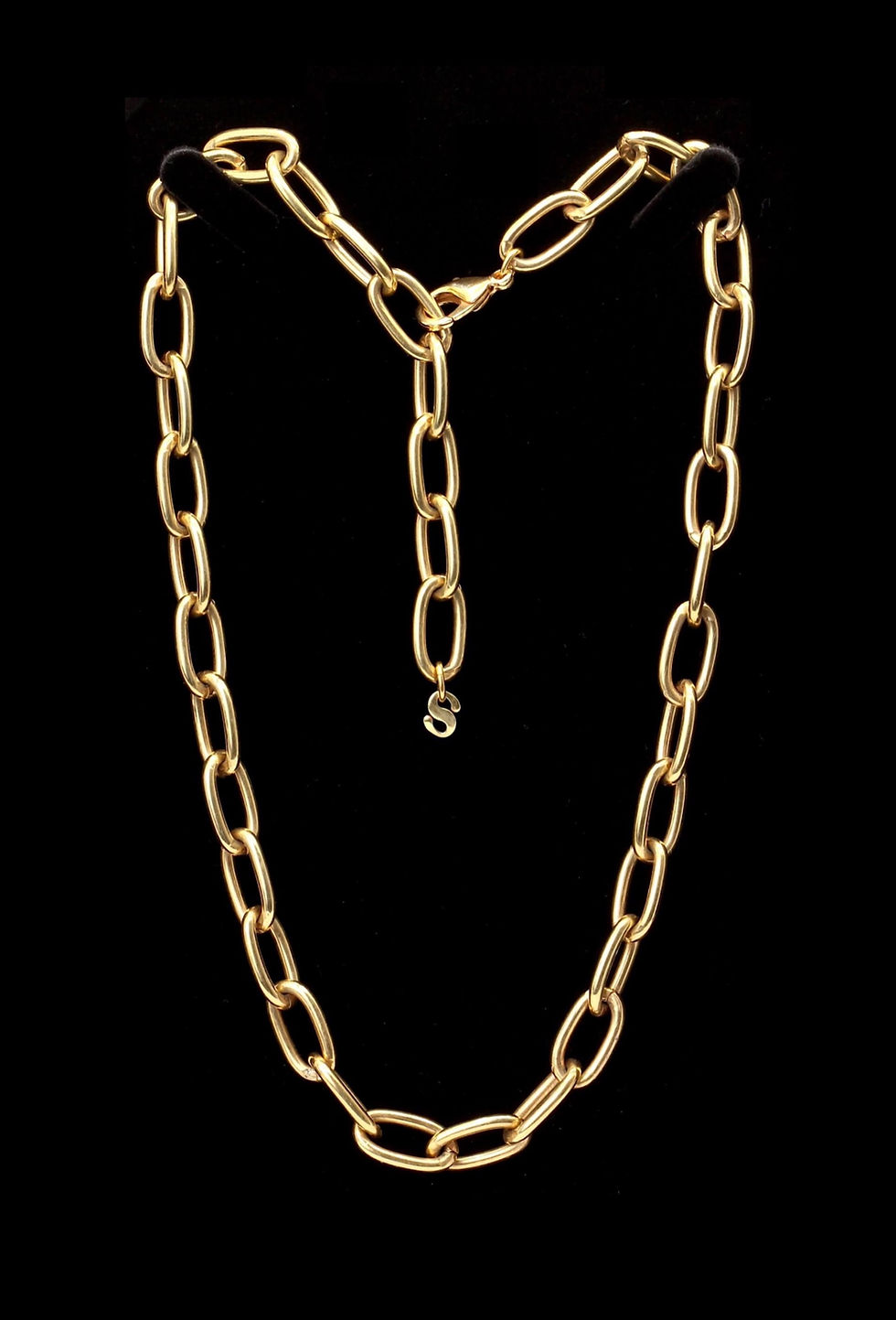 Thumbnail: gold jewelry basic classic link statement necklace business jewelry layering piece