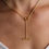 Thumbnail: gold heart toggle y-necklace business necklace layering piece fine jewely