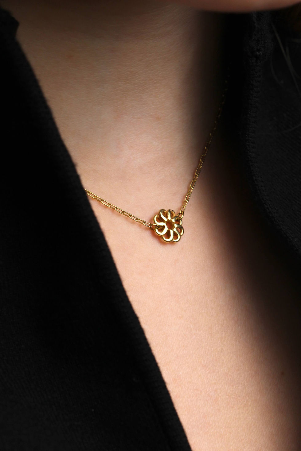 Thumbnail: gold jewelry bloom flower necklace, silver and gold-vermeil present for her.