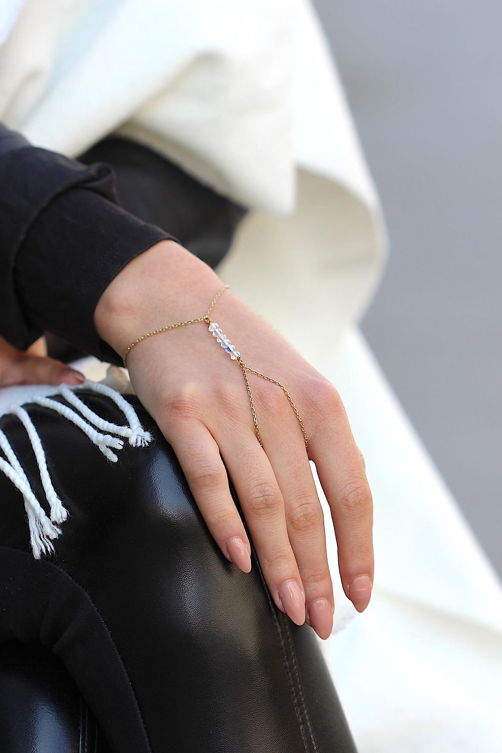 Thumbnail: Gold Vermeil {Brilliant} Handchain •M•