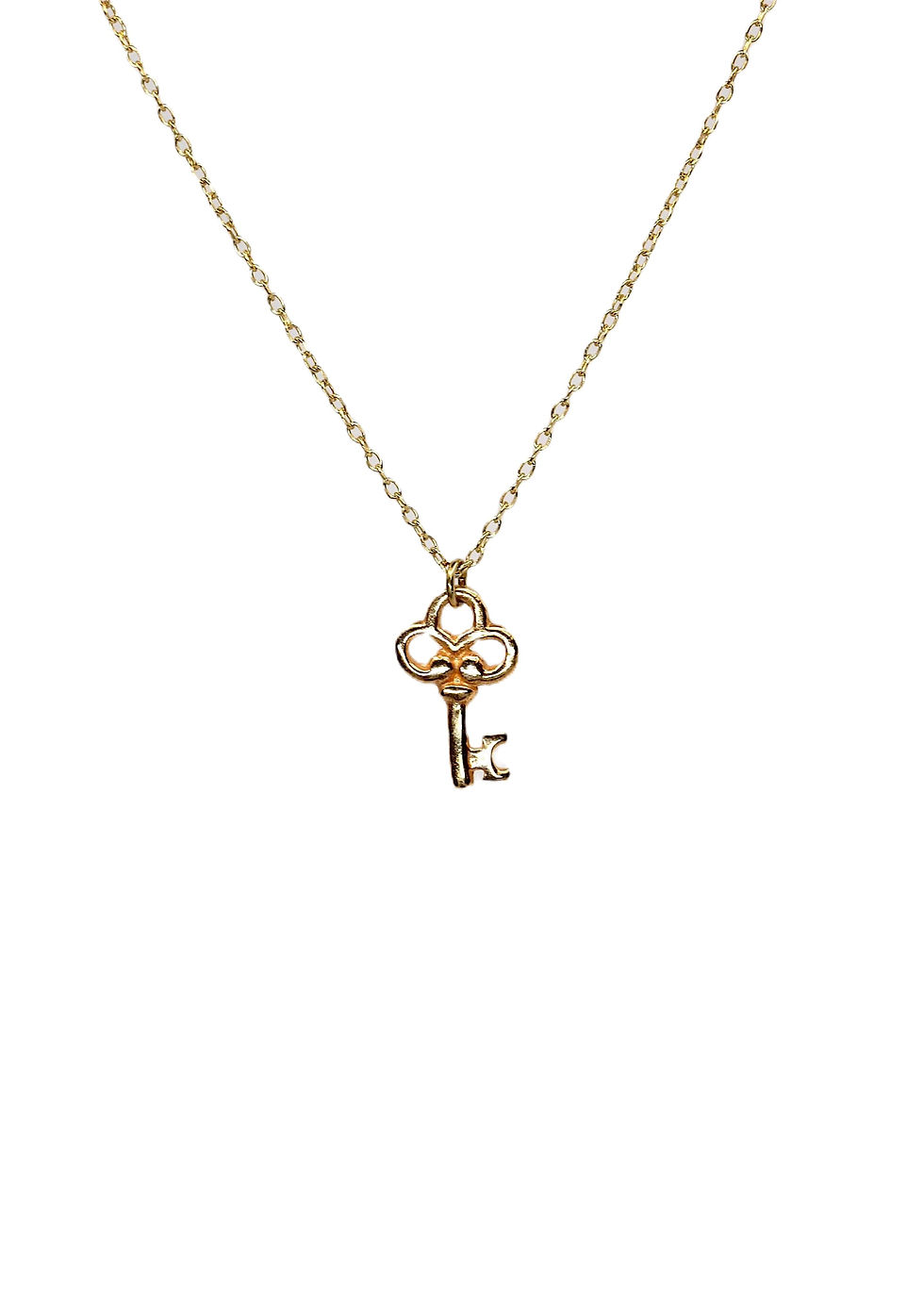 Thumbnail: gold jewelry small key necklace, charm jewelry, silver and gold-vermeil present for her.